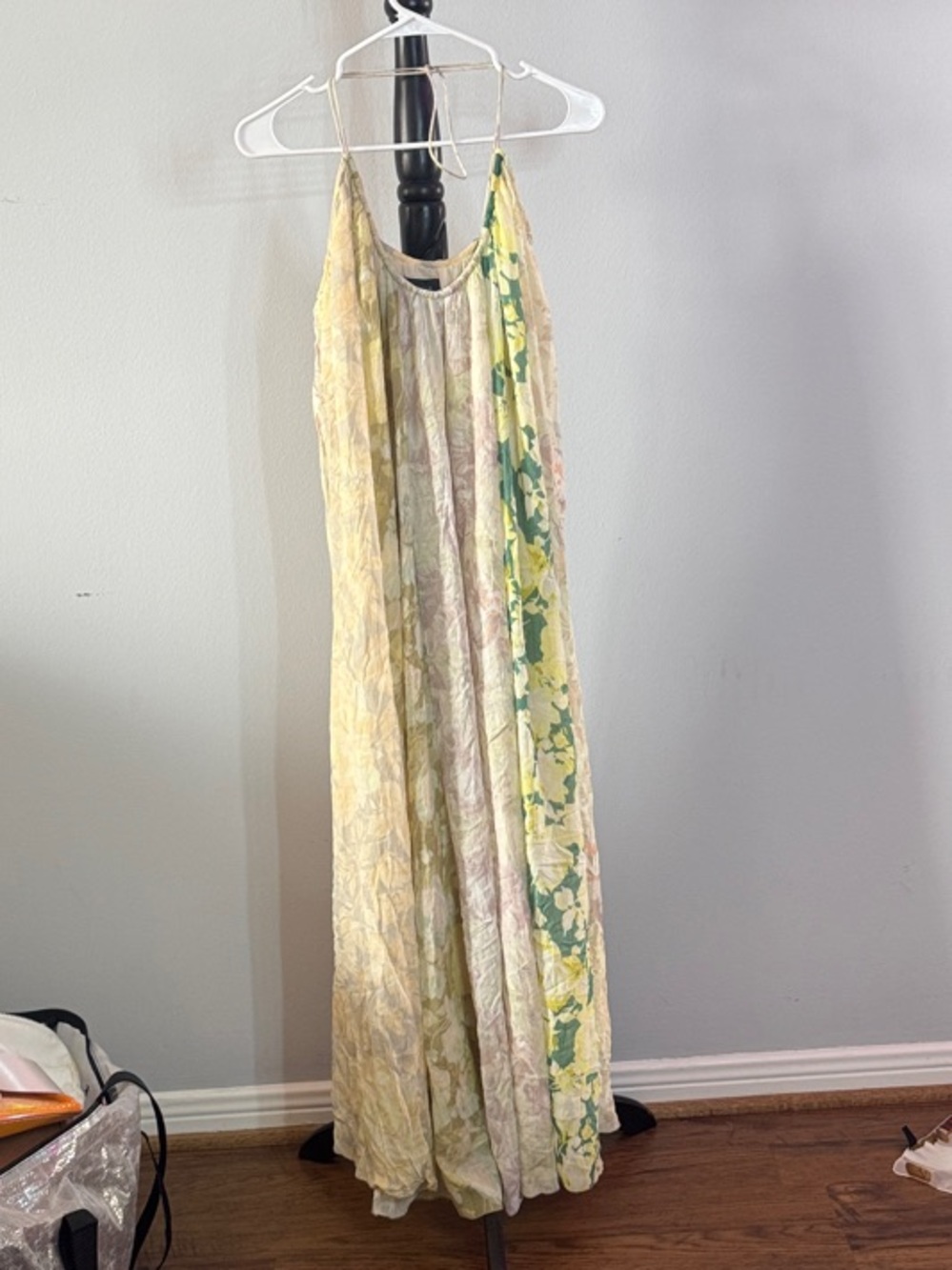 Zara Yellow Floral Spaghetti-Strap Maxi Dress